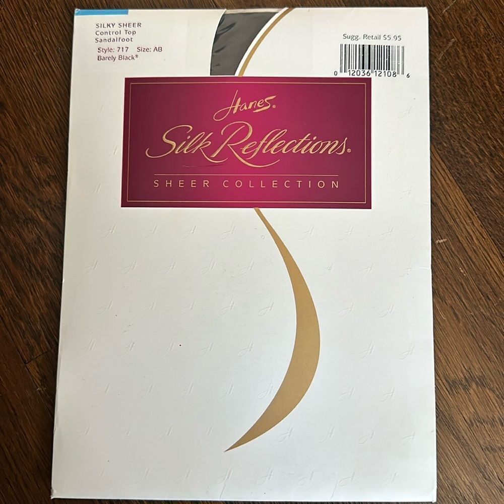 Vintage 1996 Hanes Silk Reflections‎ control top sandalfoot pantyhose